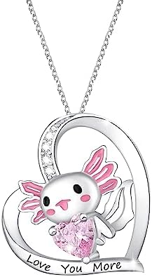 M&Ostyle Cute Axolotl Necklace for Girls Boys Crystal Pendant Necklaces Gifts Jewelry Gifts for Girls Daughter Boys Son Granddaughter Niece Birthday Christmas Graduation Gift