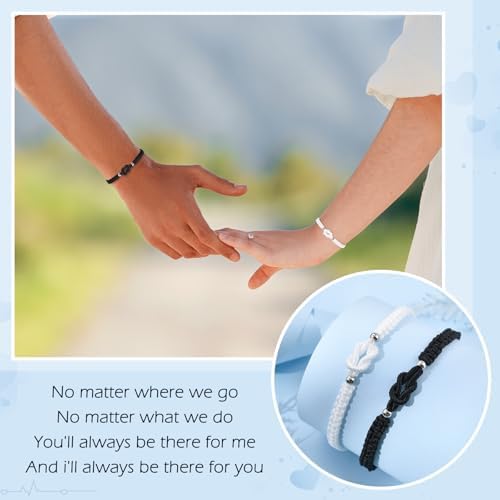 Matching Bracelets For Couple Anniversary For Him And Her Long Distance Relationship Bracelets For Girlfriend Boyfriend Cross Knot