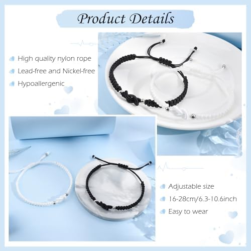 Matching Bracelets For Couple Anniversary For Him And Her Long Distance Relationship Bracelets For Girlfriend Boyfriend Cross Knot