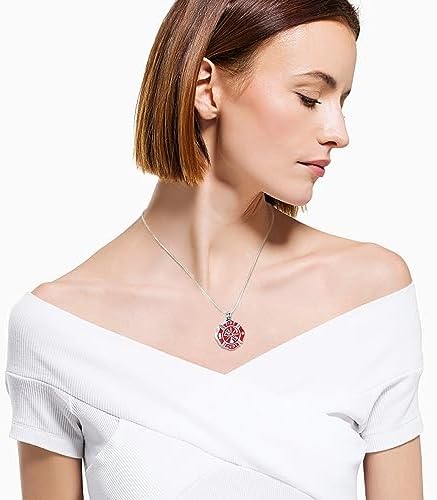 Memorial Jewelry Firefighter Fire Dept Round Cremation Pendant Cremation Jewelry For Ashes