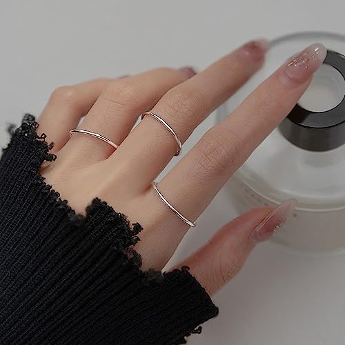 MILACOLATO 925 Sterling Silver Ring For Women Men High Polished Plain Stackable Thumb Rings Tarnish Resistant Wedding Band Ring Comfort Fit Size 4 To 12 1mm 2mm 3mm 4mm 5mm 6mm