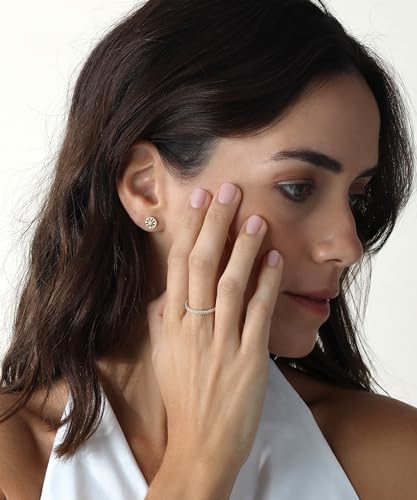 MINDDHA 14K Gold Plated- Cubic Zirconia Simulated Diamond Stackable Eternity Bands/Silver Gold Rings For Women- 1.5mm 2mm Stacking Rings For Oura Gen 4/Oura Gen 3 Size 4-12