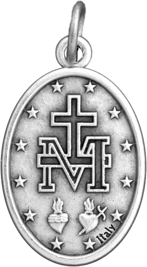 Miraculous Medals Bulk Pack (Regular 1 Inch) Silver-Plated Medals Made In Italy - Catholic Gifts For Evangelization