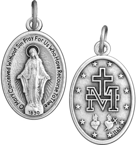 Miraculous Medals Bulk Pack (Regular 1 inch) Silver-Plated Medals Made in Italy - Catholic Gifts for Evangelization