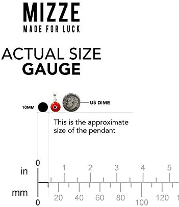 MIZZE Made For Luck Gold Plated 925 Sterling Silver 10 MM Round Glass Evil Eye Charm Pendant - 7 Colors To Choose From