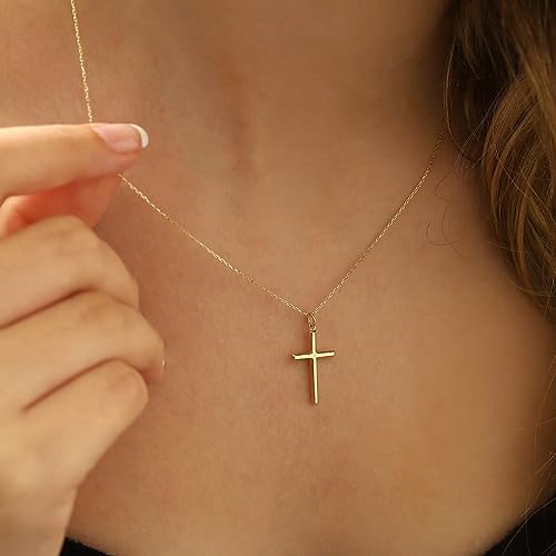 MONOZO Cross Necklace For Women 14K Gold Plated Cross Necklace Layered Gold Cross Necklace Tiny Sideway Cross Choker Necklace Gold Cross Necklaces For Women Trendy Gold Jewelry Gifts For Women Trendy