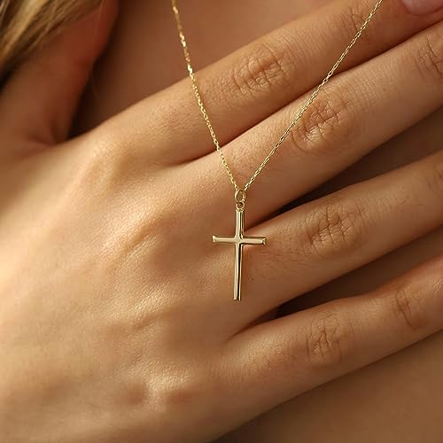 MONOZO Cross Necklace For Women 14K Gold Plated Cross Necklace Layered Gold Cross Necklace Tiny Sideway Cross Choker Necklace Gold Cross Necklaces For Women Trendy Gold Jewelry Gifts For Women Trendy