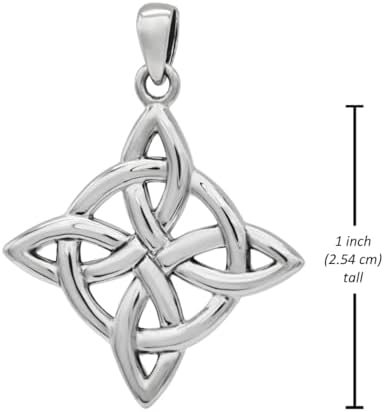 Moonlight Mysteries 女巫结吊坠 925 纯银凯尔特巫术首饰(2.54 厘米) 标准纯银