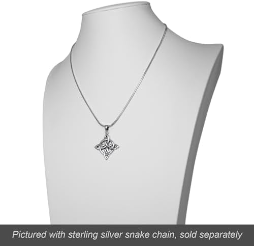 Moonlight Mysteries 女巫结吊坠 925 纯银凯尔特巫术首饰(2.54 厘米) 标准纯银