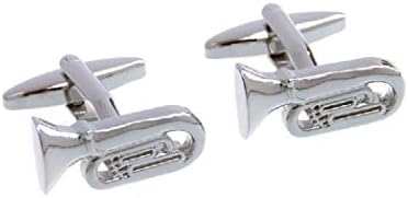 MRCUFF Tuba Euphonium Bass Tuba Pair of Cufflinks in a Presentation Gift Box & Polishing Cloth