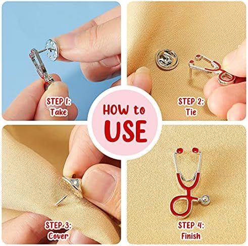 MTLEE Stethoscope Brooch Pins Nurse Week Gifts Daisy Flower Enamel Lapel Pin Clothing Bags Decoration Brooch For Medical Doctor Nurse Graduation Presents Assorted Colors