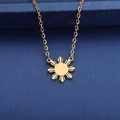 MYOSPARK Philippines Sun Necklace - Star Necklace Philippine Pride Jewelry Gift For Filipino