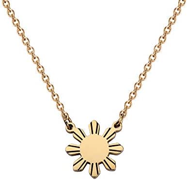 MYOSPARK Philippines Sun Necklace - Star Necklace Philippine Pride Jewelry Gift For Filipino