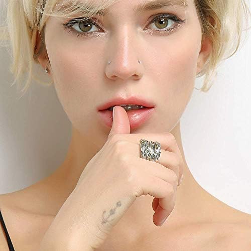 Mytys 2 Tone Intertwined Crossover Statement Ring Fashion Chunky Band Rings For Women Wide Index Finger Rings Costume Jewelry