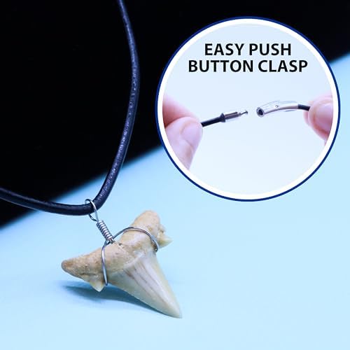 Natural Shark Tooth Necklace For Men Genuine Fossil Shark Teeth Cool Sharktooth Beach Necklaces For Women Beachy Surfer Choker Jewelry