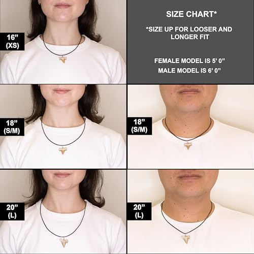 Natural Shark Tooth Necklace For Men Genuine Fossil Shark Teeth Cool Sharktooth Beach Necklaces For Women Beachy Surfer Choker Jewelry