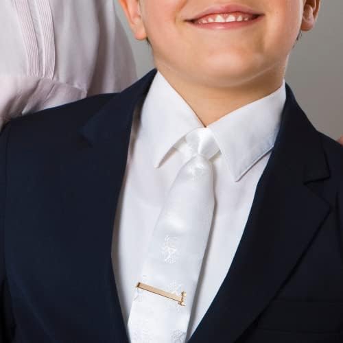 Needzo First Communion Tie Clips For Boys Chalice And Host Clip On Accessory For Neck Ties Religious Gifts 1.75 Inches