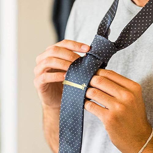 Needzo Gold Tone First Communion Tie Clip With Cross Catholic Boys Outfit Accessory Gift For Godson 1 1/4 Inches