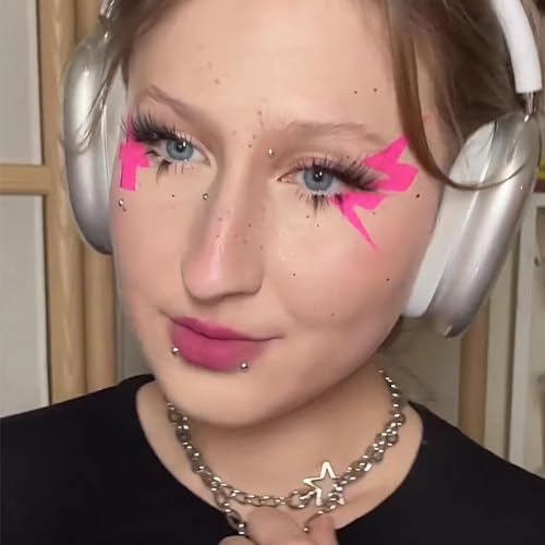 NOOEPC Pearl And Silver Mixed Face Gems Fake Piercings Fake Lip Ring Fake Nose Ring Fake Eyebrow Piercing Fake Lip Piercing Self-Adhesive Face Sticker Fake Piercing Balls Cool Punk Y2K Makeup