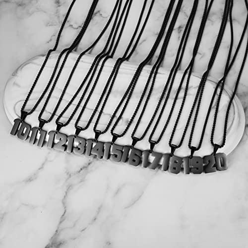 Number Necklace For Boy Black Athletes Number Stainless Steel Chain 00-99 Number Charm Pendant Personalized Sports Jewelry For Men Basketball Baseball Football