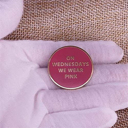 On Wednesdays We Wear Pink Lapel Pin Brooch Mean Girls Button Badge Exquisite Jewelry Accessories