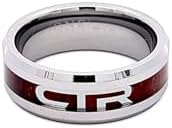 One Moment In Time J185 Size 10 Duo Titanium Ion Wood & Steel Ring Mormon LDS CTR