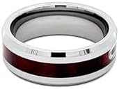 One Moment In Time J185 Size 10 Duo Titanium Ion Wood & Steel Ring Mormon LDS CTR