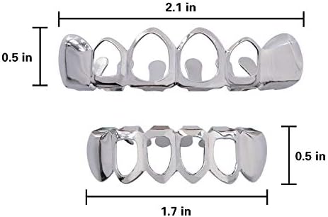 Open Face Grillz Teeth 24k Gold Grillz Plated Caps New Custom Fit Top & Bottom Grill Set For Kids + Extra Molding Bars + Microfiber Cloth