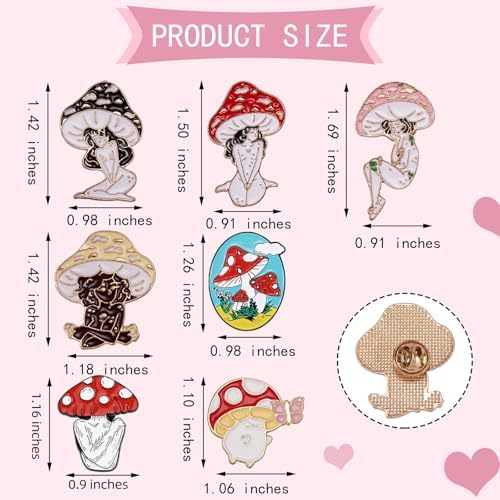 Ornaland Mushroom Enamel Pin Set Cartoon Mushroom Label Brooches Accessory For Jackets Backpacks Badges Brooches Badges Clothes Jackets Hats