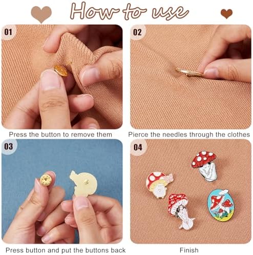 Ornaland Mushroom Enamel Pin Set Cartoon Mushroom Label Brooches Accessory For Jackets Backpacks Badges Brooches Badges Clothes Jackets Hats