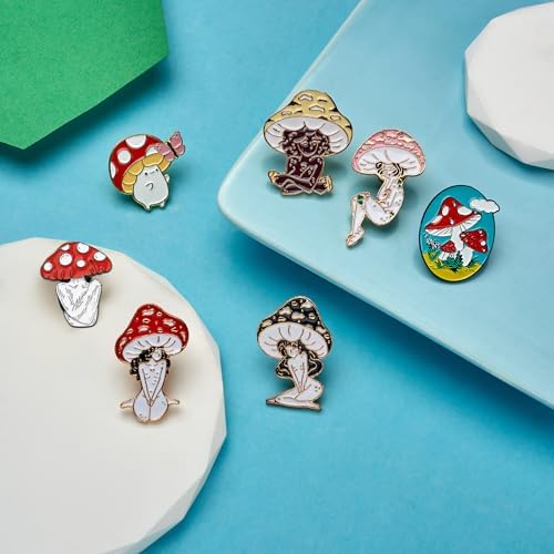 Ornaland Mushroom Enamel Pin Set Cartoon Mushroom Label Brooches Accessory For Jackets Backpacks Badges Brooches Badges Clothes Jackets Hats
