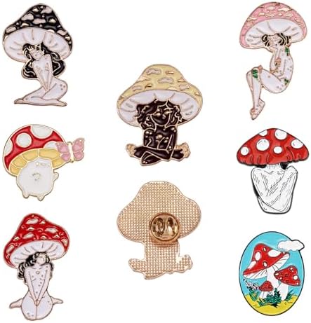 Ornaland Mushroom Enamel Pin Set Cartoon Mushroom Label Brooches Accessory for Jackets Backpacks Badges Brooches Badges Clothes Jackets Hats