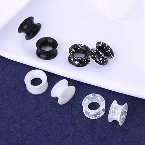 OUFER 8PCS Silicone Ear Gauges Flexible Ear Tunnels Plugs Stretchers Expander Double Flared Flesh Ear Piercing Jewelry For Women Men