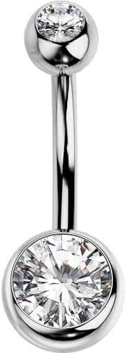OUFER Belly Button Rings Surgical Stee Internally Threaded Belly Rings 14G Belly Piercing Jewelry Belly Button Rings Navel Piercing Jewelry For Women Men