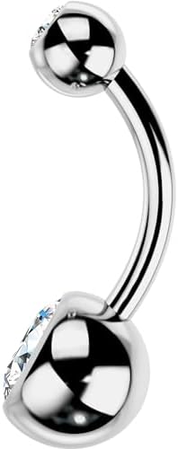 OUFER Belly Button Rings Surgical Stee Internally Threaded Belly Rings 14G Belly Piercing Jewelry Belly Button Rings Navel Piercing Jewelry For Women Men