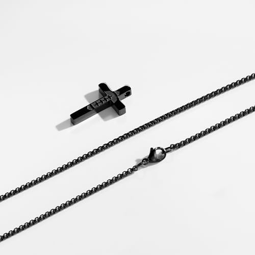 P.BLAKE Football Cross Necklace For Boys Kids Men Stainless Steel Cross Pendant Chain 16/18/20/22/24 Inches Football Accessories Religious Christian Sports Jewelry Gifts
