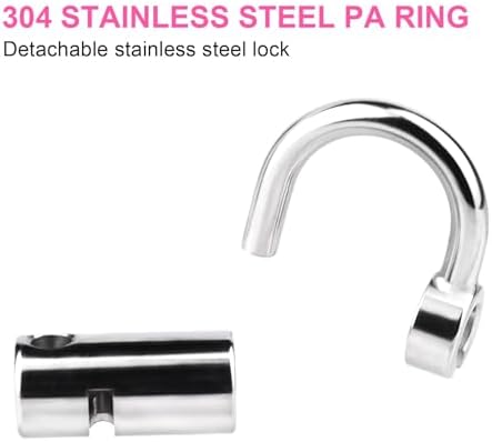 PA Piercing Chastity Device - Chastity Lock Stainless Steel Cock Lock With 2 Keys Glans & Pussy Piercing Secure Discreet BDSM Bondage Gear & Accessories Sex Toy For Men Women (S)