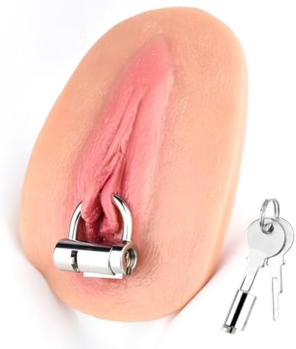 PA Piercing Chastity Device - Chastity Lock Stainless Steel Cock Lock with 2 Keys Glans & Pussy Piercing Secure Discreet BDSM Bondage Gear & Accessories Sex Toy for Men Women (S)