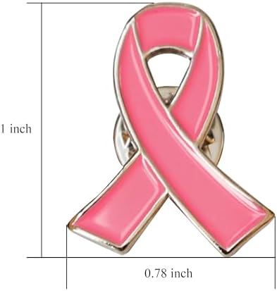 Pack Of 10 Official Breast Cancer Awareness Pink Lapel Pin Breast Cancer Gifts For Women By Crystal Lemon