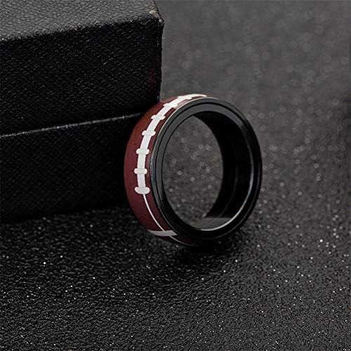 PAMTIER Unisex Stainless Steel Outdoor Sport Spinner Ring Unique NBA Basketball Band