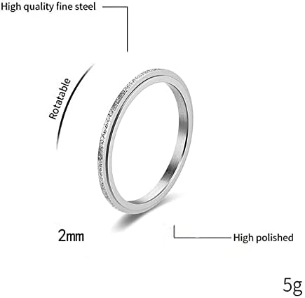 PAURO Women's & Men's 2mm/4mm/6mm/8mm Stainless Steel Multi Colors Sandblast Finish Lucky Worry Ring Band