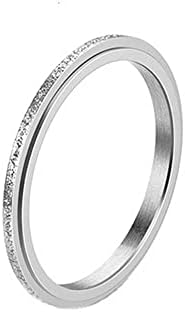 PAURO Women's & Men's 2mm/4mm/6mm/8mm Stainless Steel Multi Colors Sandblast Finish Lucky Worry Ring Band