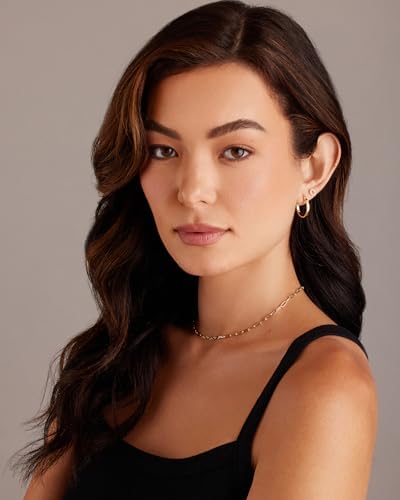 PAVOI 14K Gold Plated 925 Sterling Silver Post Lightweight Hoops 20mm - 30mm Earring Gold Hoop Earrings For Women