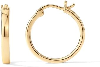 PAVOI 14K Gold Plated 925 Sterling Silver Post Lightweight Hoops 20mm - 30mm Earring Gold Hoop Earrings for Women