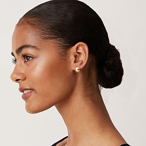 PAVOI 14K Gold Plated Chunky Huggies Earrings For Women - 925 Sterling Silver Posts Small Gold Huggie Hoop Earrings - Ultra Thick Hoops Trendy Jewelry