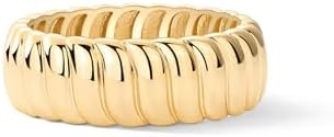 PAVOI 14K Gold Plated Chunky Statement Ring Chunky Stackable Wide Band For Women