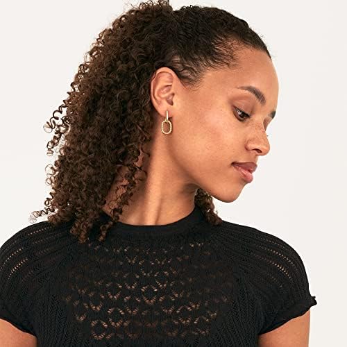 PAVOI 14K Gold Plated Convertible Paperclip Earrings For Women - Trendy Paper Clip Link Huggie Hoop Earrings - Chain Link Drop Dangle Hoops With Cubic Zirconia - Two-Toned Statement Jewelry