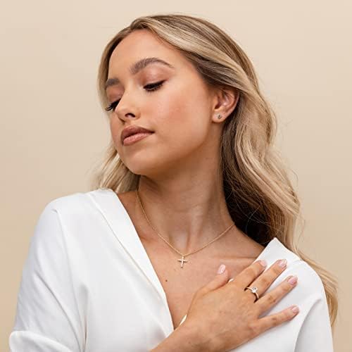 PAVOI 14K Gold Plated Cubic Zirconia Cross Necklace For Women Cross Faith Pendant Necklaces