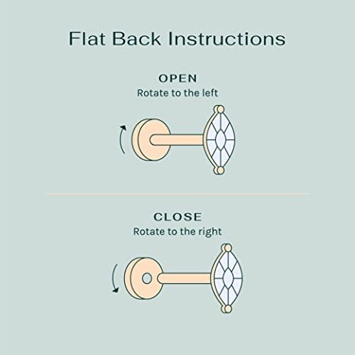 PAVOI 14K Gold Plated Solid 925 Sterling Silver Post Cubic Zirconia Stud Flat Back Earrings For Women Cartilage Earring Helix Piercing Jewelry Small Stud Earrings For Women