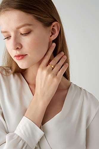 PDWZNBA Love Friendship Ring 18K Gold-Plated Stainless Steel Promise Ring Wedding Band Jewelry Birthday Gifts For Women